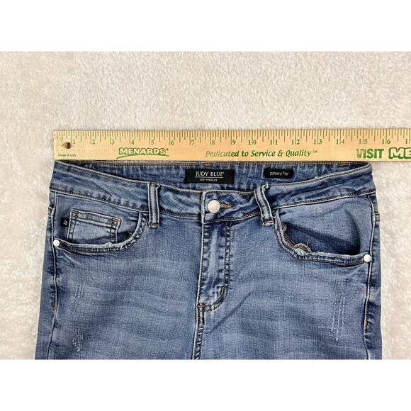 Judy Blue Tulip Hem Mid Rise Skinny Fit Jeans Size 11/30 JB8458 Casual Stretch - Picture 4 of 9